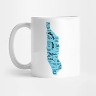 new york city/manhattan map - blue Mug